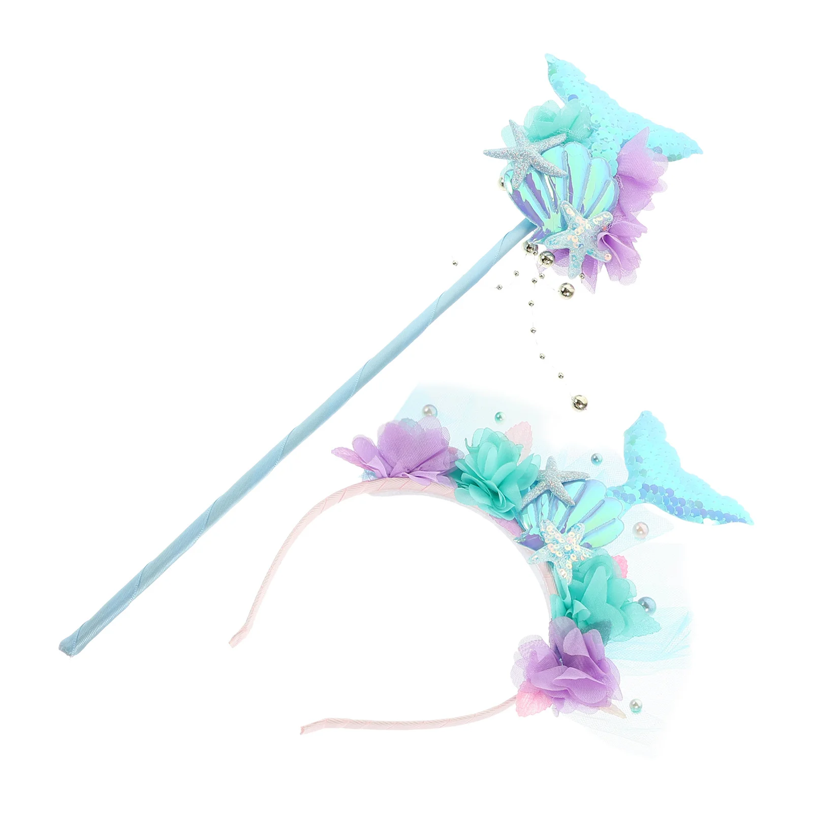 1Set Sequins Mermaid Headband Fairy Wand Set Delicate Girls Hairband Cosplay Mermaid Performance Accessory Decorative Fairy Wand
1Set Sequins Mermaid Headband Fairy Wand Set Delicate Girls Hairband Cosplay Mermaid Performance Accessory Decorative Fairy Wand