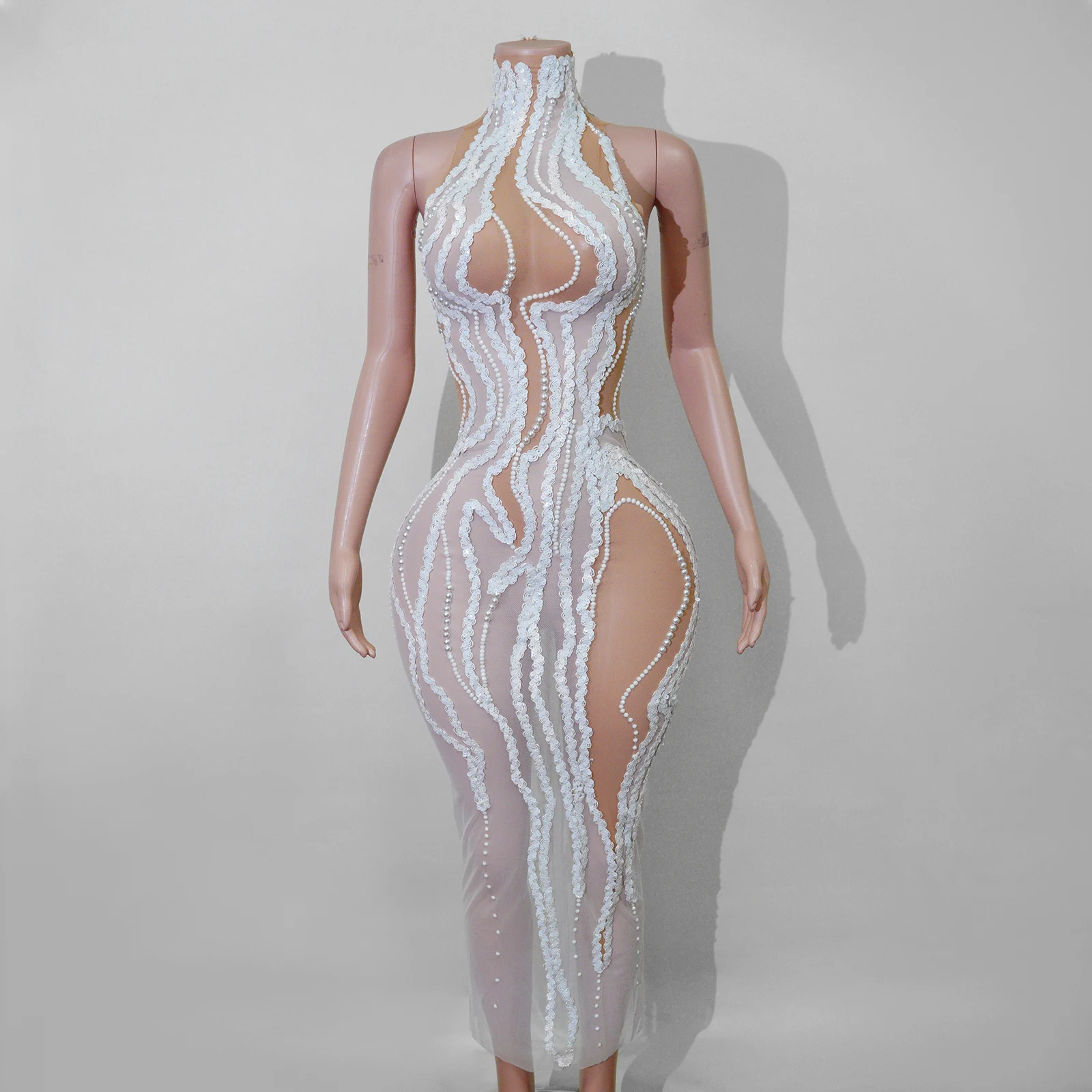 Elegant Ladies Luxury White Pearl Sequin Dress Mesh Transparent Maxi Skirt Club Dinner Party Dress Birthday Dance Outfit
Elegant Ladies Luxury White Pearl Sequin Dress Mesh Transparent Maxi Skirt Club Dinner Party Dress Birthday Dance Outfit