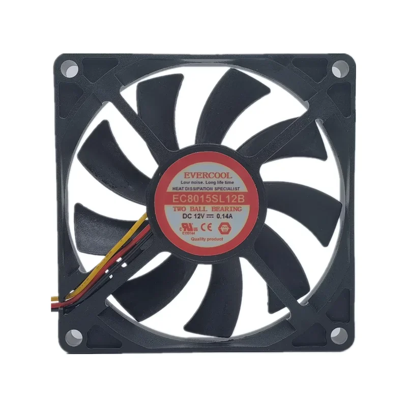 New jieleng EC8015SL12B 12V 0.14a 8015 8cm silent chassis power cooling fan
New jieleng EC8015SL12B 12V 0.14a 8015 8cm silent chassis power cooling fan