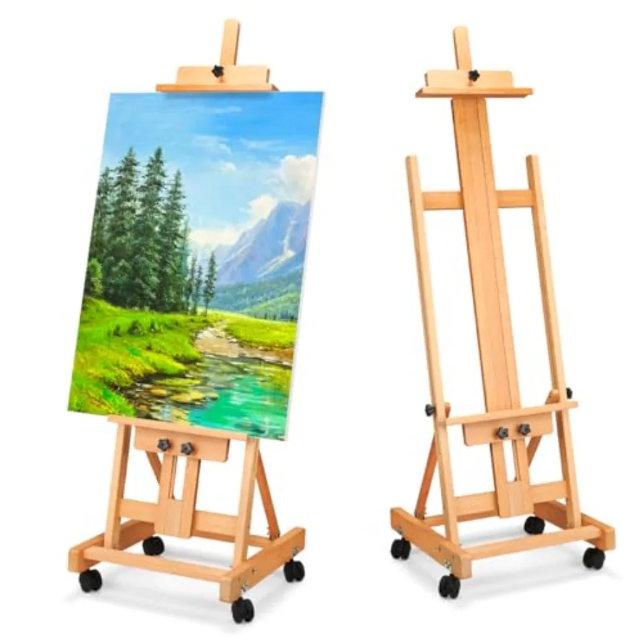 H Frame Easel Hold Canvas up to 70" with 4 Universal Wheels Beech Wooden Easel for Painting Adjustable Artist Easels for Painti
H Frame Easel Hold Canvas up to 70" with 4 Universal Wheels Beech Wooden Easel for Painting Adjustable Artist Easels for Painti