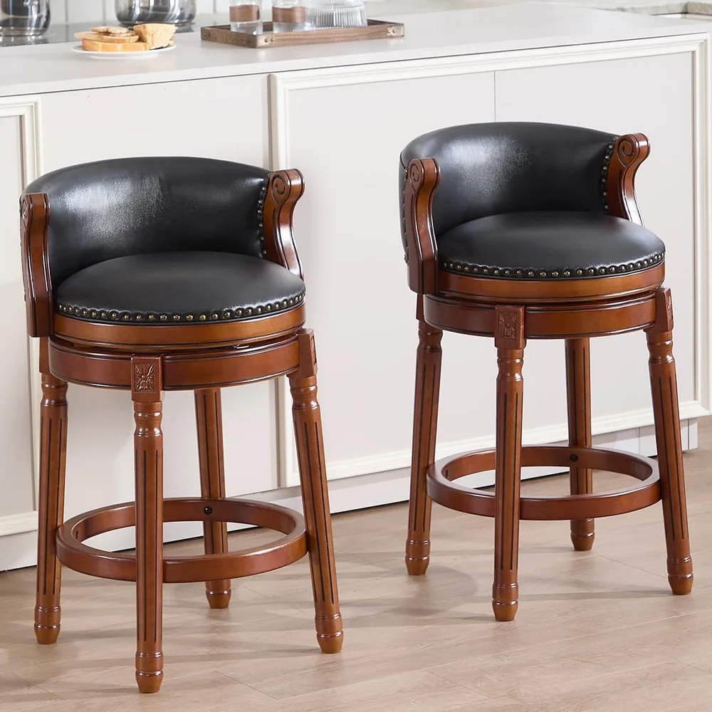 Cowhide Leather Swivel Bar Stools 29.5" Height with Backrest Wooden Frame Comfortable Kitchen Pub Chairs Home Bar Furniture
Cowhide Leather Swivel Bar Stools 29.5" Height with Backrest Wooden Frame Comfortable Kitchen Pub Chairs Home Bar Furniture