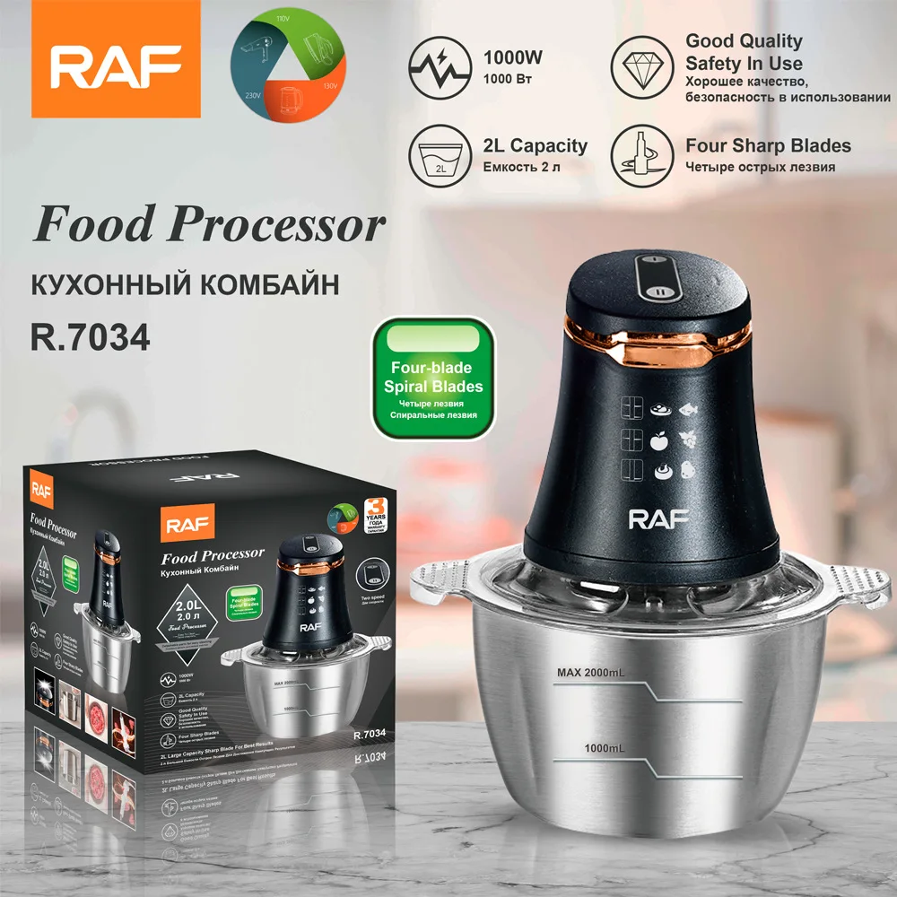 RAF EU Electric Meat Grinder Home Stainless Steel Food Processor Multi-Functional Meat Mincer Machine
RAF EU Electric Meat Grinder Home Stainless Steel Food Processor Multi-Functional Meat Mincer Machine