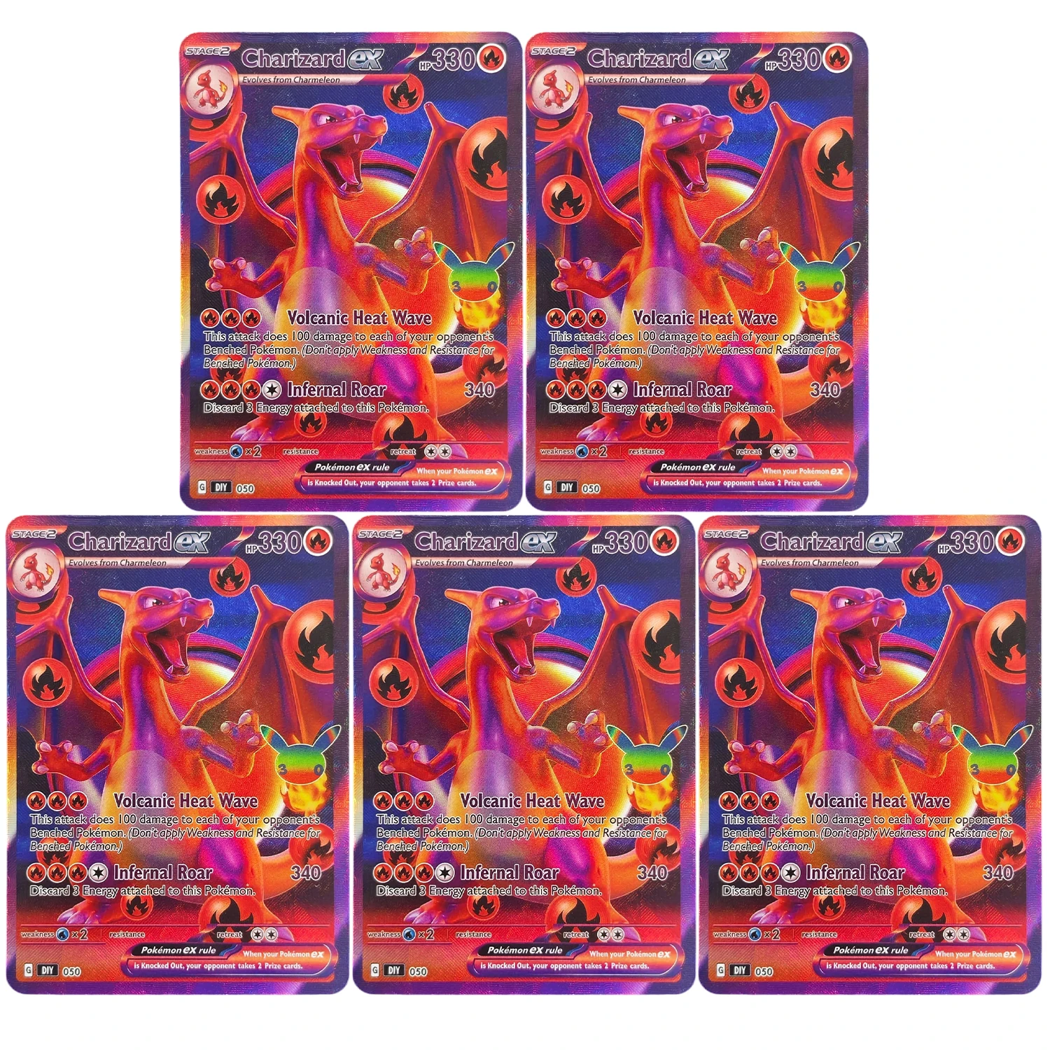 DIY Opalescent Flash Pokemon Collection Cards Charizard Charmander Charmeleon Blastoise Venusaur Collectible Game Card Toy
DIY Opalescent Flash Pokemon Collection Cards Charizard Charmander Charmeleon Blastoise Venusaur Collectible Game Card Toy