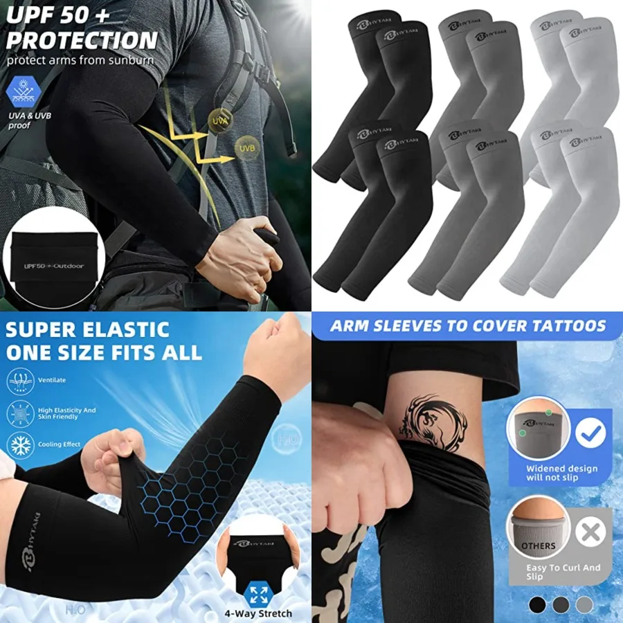 UV Sun Protection Arm Sleeves, UPF 50 Sports Cooling Arm Compression Sleeves for Men Women Teenager
UV Sun Protection Arm Sleeves, UPF 50 Sports Cooling Arm Compression Sleeves for Men Women Teenager