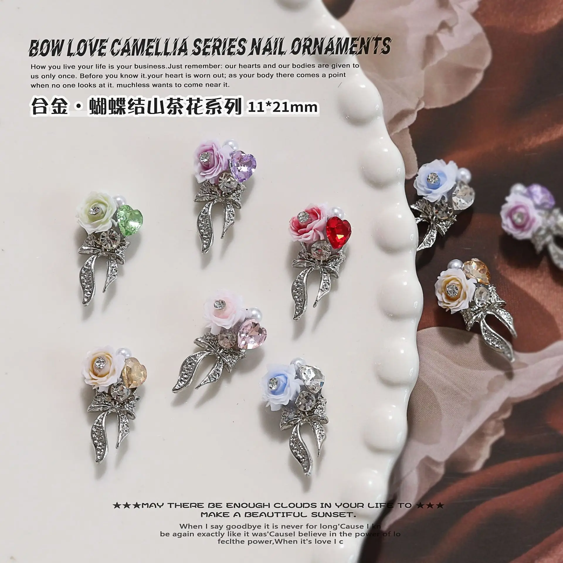 10Pcs New Arrival Gradient Rose Camellia Nail Charms Stacked Rhinestones with Pearl Ribbon Bowtie Nail Art Accessories
10Pcs New Arrival Gradient Rose Camellia Nail Charms Stacked Rhinestones with Pearl Ribbon Bowtie Nail Art Accessories