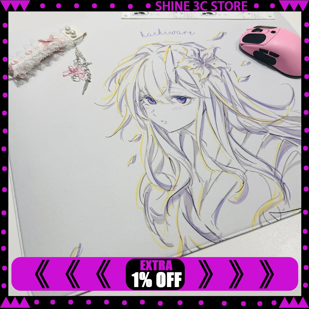 Hachiware Gaming Lily Gaming Mousepad FPS Medium Astringent and Control Mouse Pad Skidproof For CSGO Valorant Pc Accessories