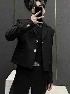 2025 Spring Autumn New Sle Men's Casual Loose oulder Pad ort Suit Jaet Youth ular Stand Fit Long Sve Pure Color
2025 Spring Autumn New Sle Men's Casual Loose oulder Pad ort Suit Jaet Youth ular Stand Fit Long Sve Pure Color