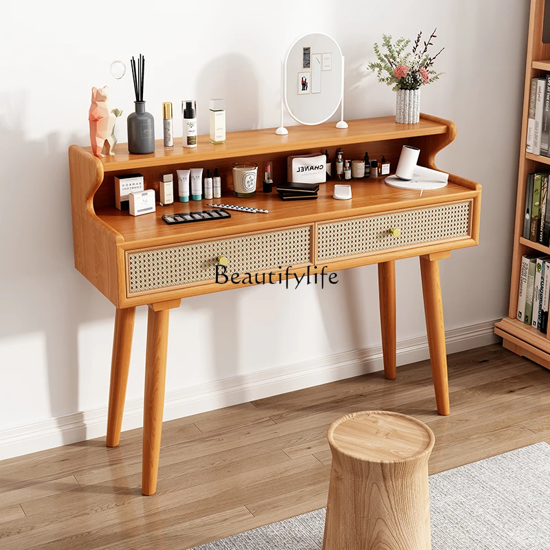 Solid wood desk dressing household small apartment computer desk simple writing
Solid wood desk dressing household small apartment computer desk simple writing