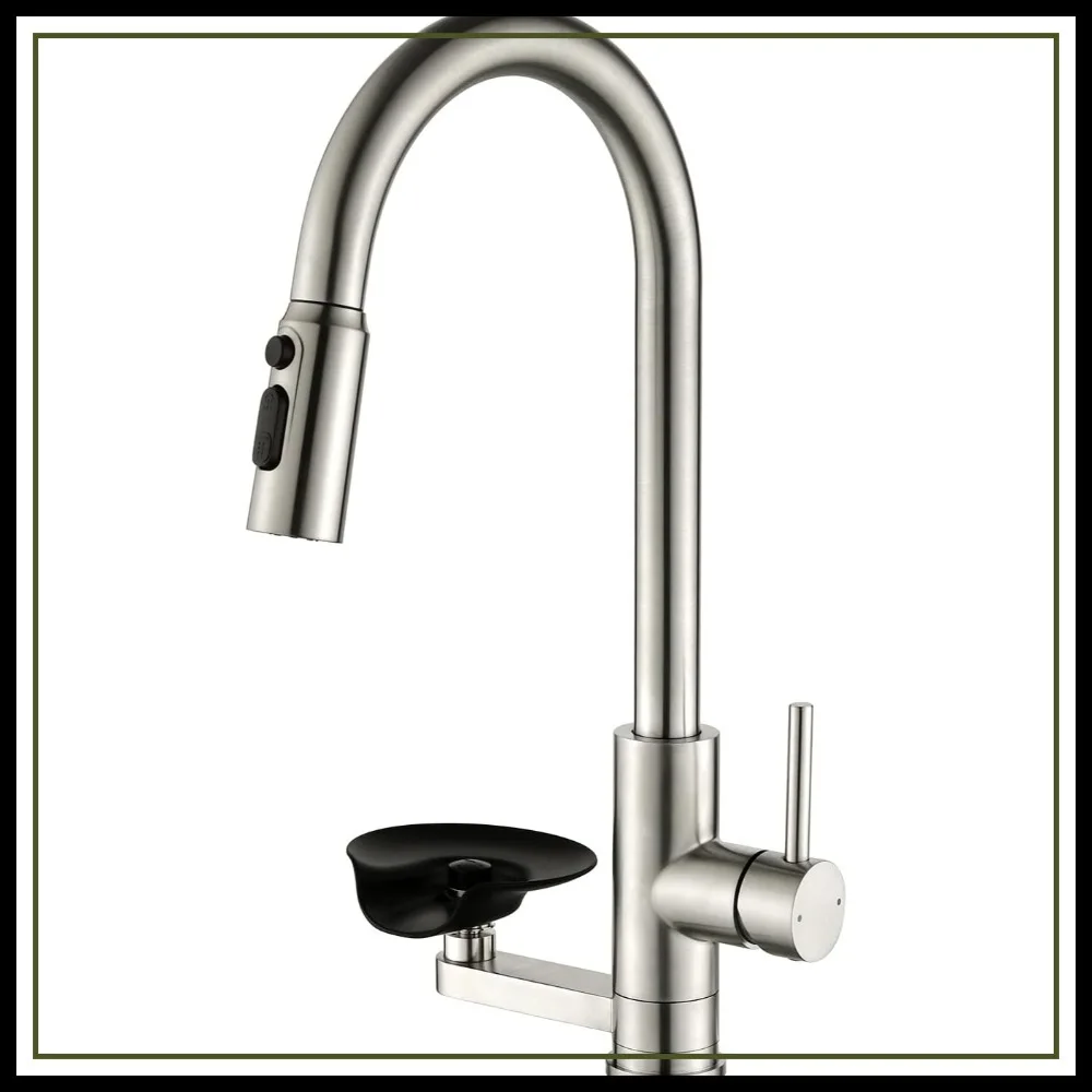 Kitchen Faucet with Cup Washer Pull Down Sprayer Stainless Steel Sink Faucet Single Hole Brushed Nickel
Kitchen Faucet with Cup Washer Pull Down Sprayer Stainless Steel Sink Faucet Single Hole Brushed Nickel