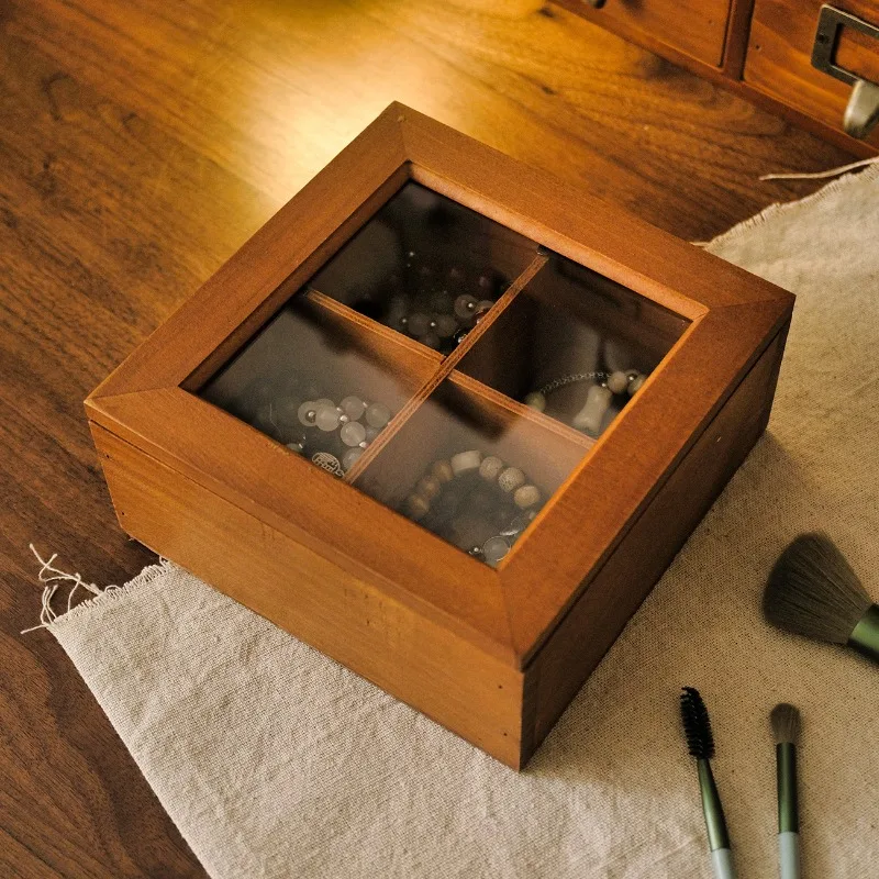 Zakka retro desktop solid wood jewelry storage box, stone walnut jewelry classification wooden box, wooden box with lid
Zakka retro desktop solid wood jewelry storage box, stone walnut jewelry classification wooden box, wooden box with lid