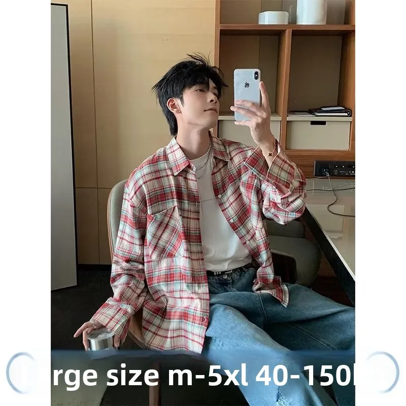 Summer Large Size 250 Pounds American Retro Commuter Plaid High Street Long Sleeve Shirt Jacket Men's Trendy Brand Ins
Summer Large Size 250 Pounds American Retro Commuter Plaid High Street Long Sleeve Shirt Jacket Men's Trendy Brand Ins