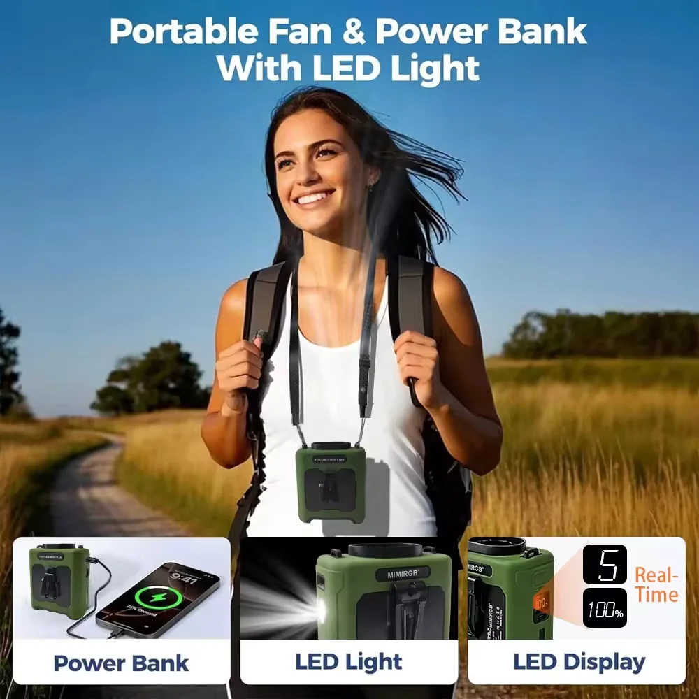  10000mAh Waist Fan Wearable Waist Fan 5-Speed Lightweight 40H Outdoor Hands-Free Cooling Work Site Travel Ooutdoor Long-Distance LED Lighting
10000mAh Waist Fan Wearable Waist Fan 5-Speed Lightweight 40H Outdoor Hands-Free Cooling Work Site Travel Ooutdoor Long-Distance LED Lighting