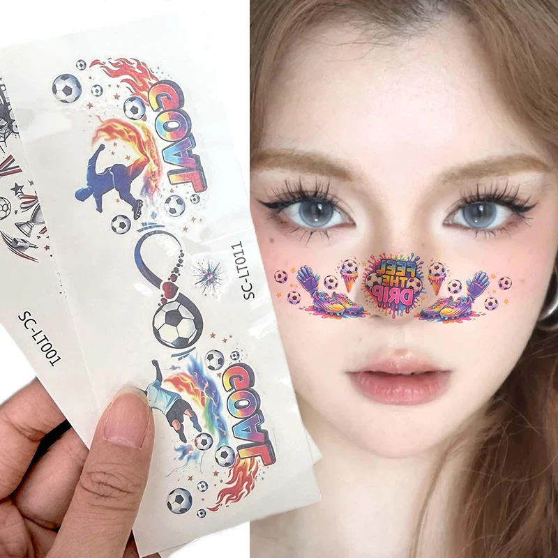 1/10Pcs Football Tattoo Stickers Makeup Face Temporary Tattoos Sticker for Face Arms Body Easy To Use and Remove Paper Stickers
1/10Pcs Football Tattoo Stickers Makeup Face Temporary Tattoos Sticker for Face Arms Body Easy To Use and Remove Paper Stickers