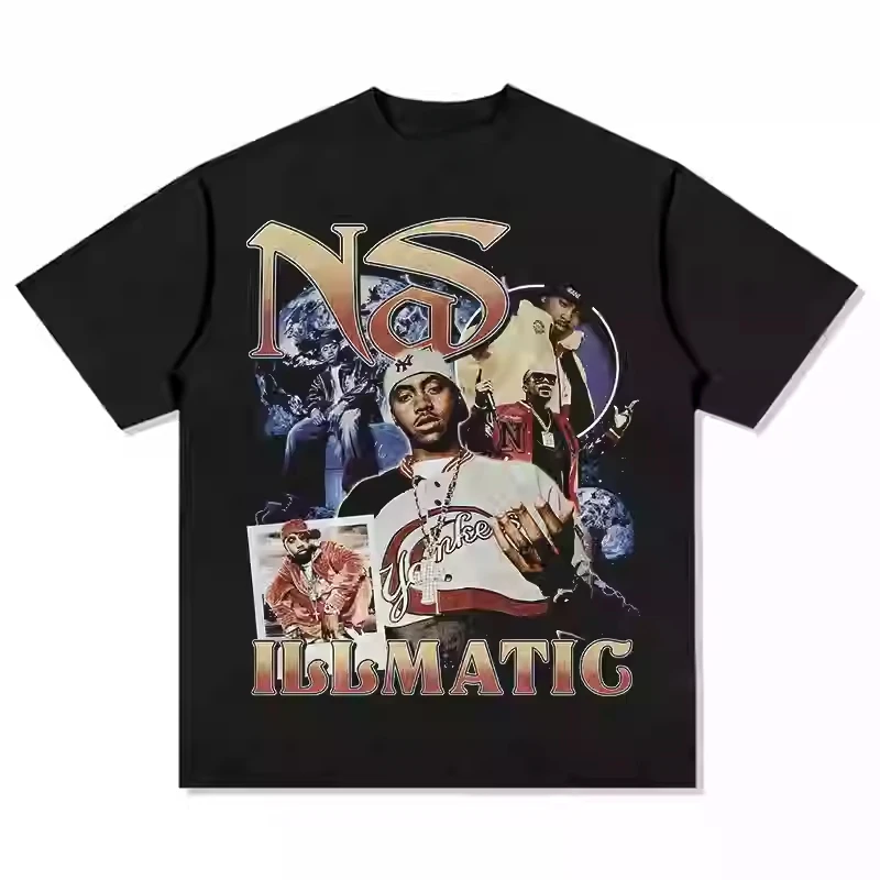 2025 European and American Style Nas Rapper Character Print Short Sleeve T-shirt Pure Cotton High Street High Quality Luxury
2025 European and American Style Nas Rapper Character Print Short Sleeve T-shirt Pure Cotton High Street High Quality Luxury