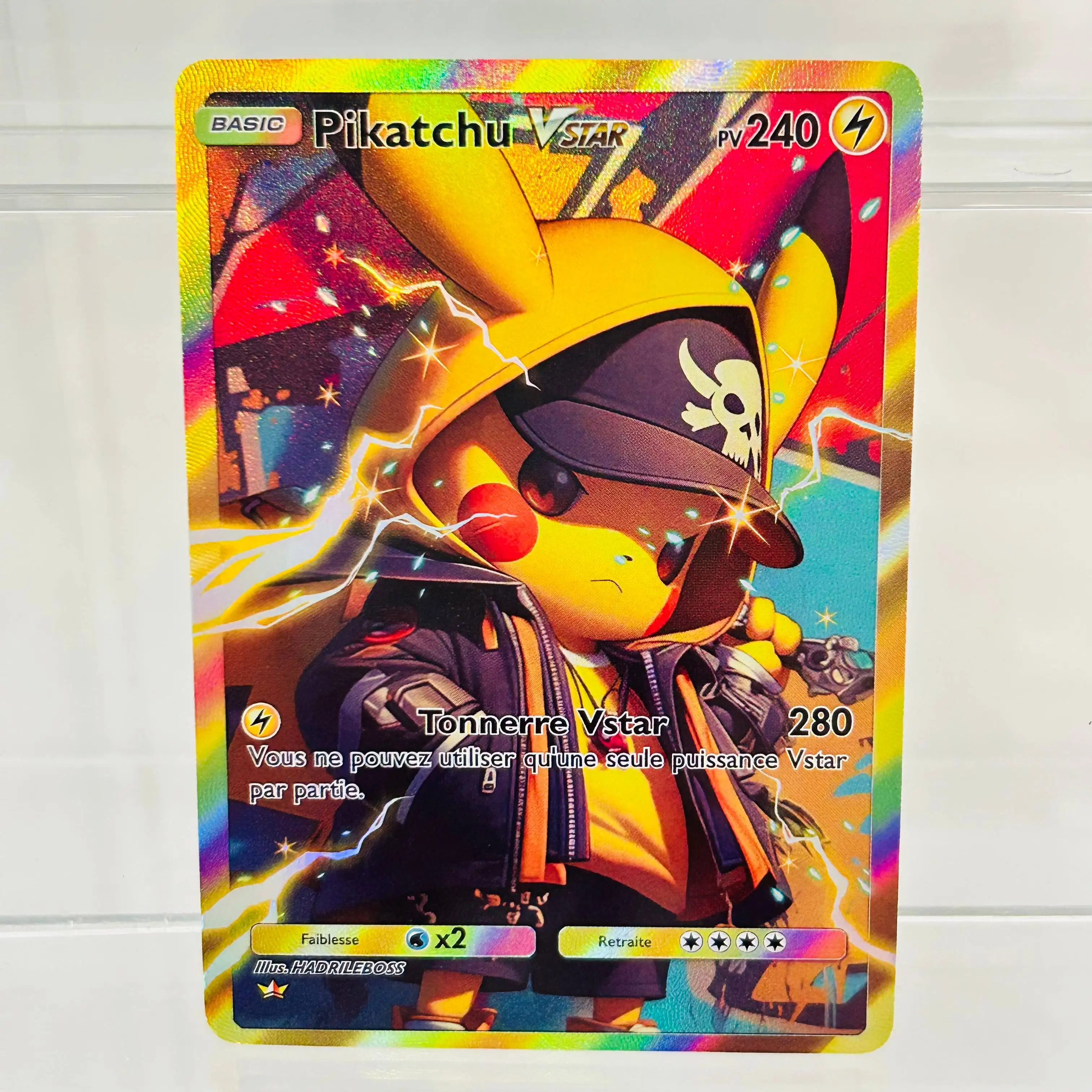 Pokemon French Pikachu VSTAR DIY Holographic Foil Card, Perfect Condition Premium Anime Collection Card
Pokemon French Pikachu VSTAR DIY Holographic Foil Card, Perfect Condition Premium Anime Collection Card