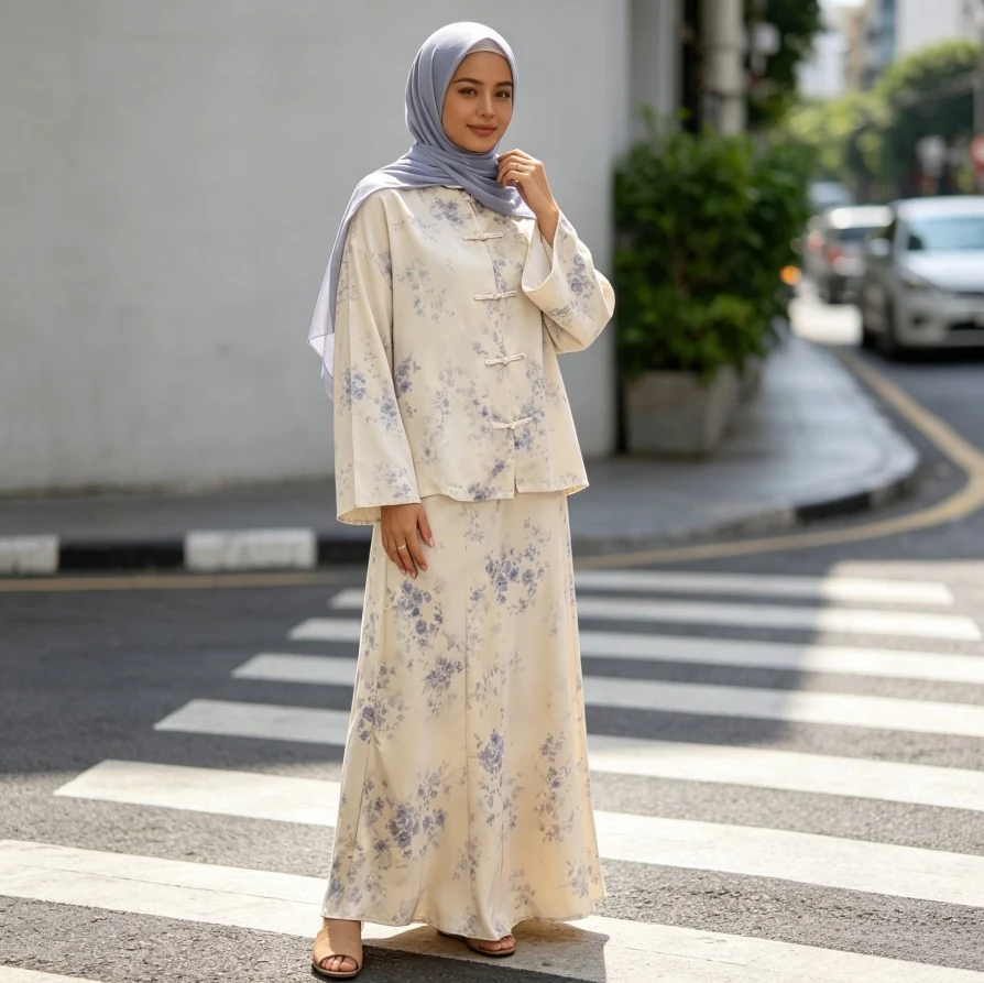 Muslim Women 2 Piece Set Shirt Skirt Suit Blouse Long Skirt Flower Print Musulan Ensemble Single Breasted Eid Dubai Outfits 2026
Muslim Women 2 Piece Set Shirt Skirt Suit Blouse Long Skirt Flower Print Musulan Ensemble Single Breasted Eid Dubai Outfits 2026
