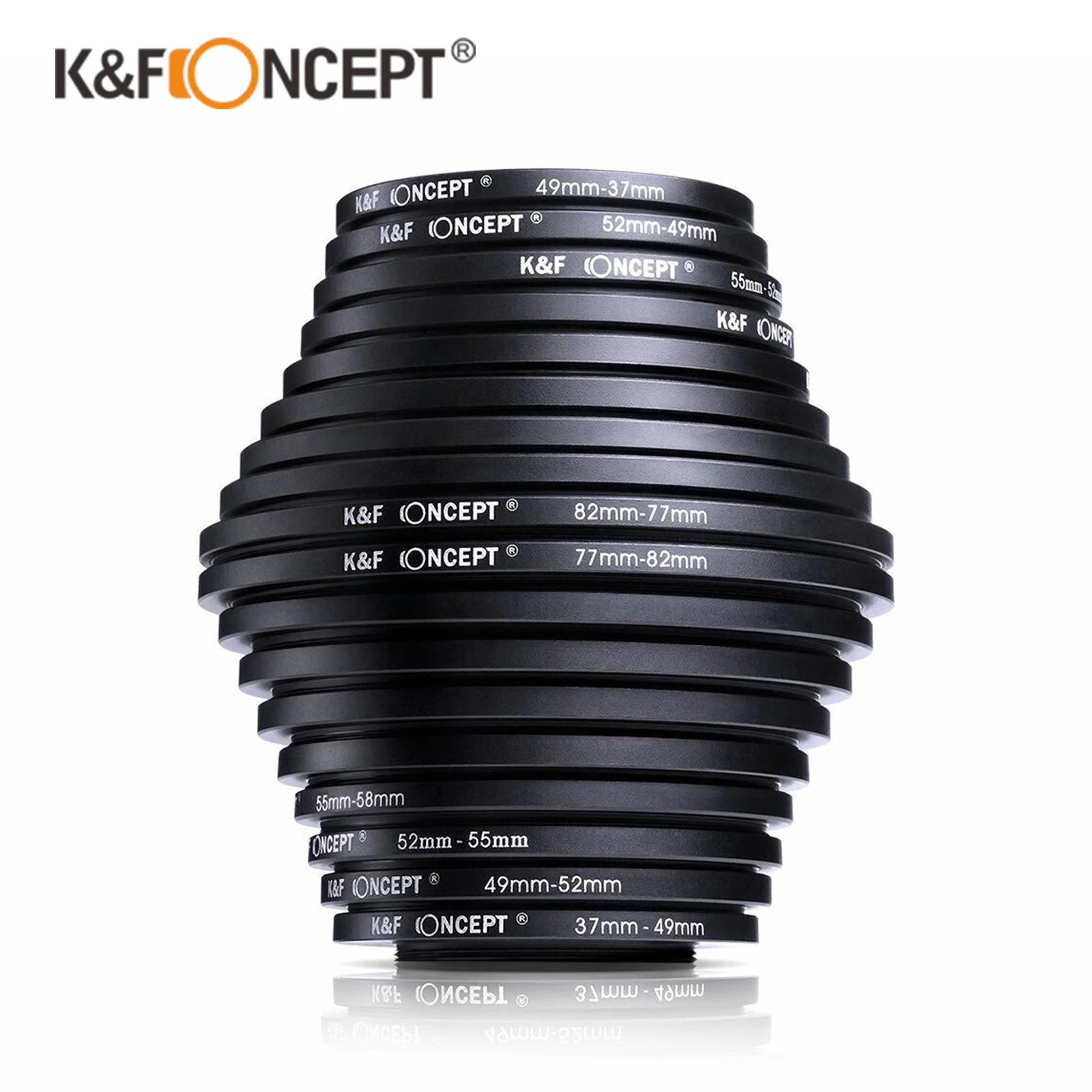 K&F Concept 18in1Adapter 18pcs Camera Lens Filter Step Up/Down Adapter Ring Set 37-82mm 82-37mm for Canon Nikon Sony Camera Lens
K&F Concept 18in1Adapter 18pcs Camera Lens Filter Step Up/Down Adapter Ring Set 37-82mm 82-37mm for Canon Nikon Sony Camera Lens