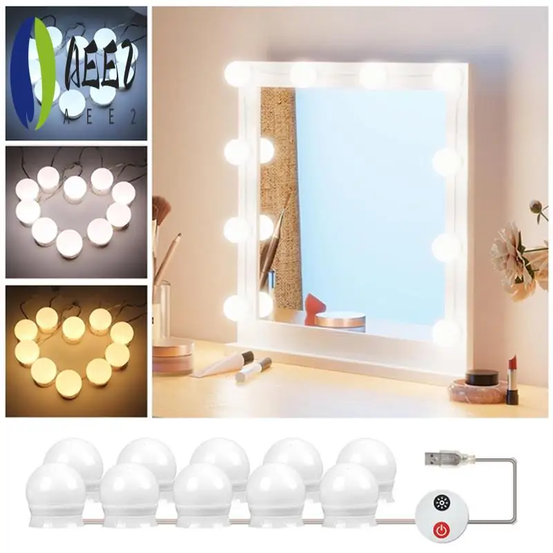AEE2-LED Vanity Lights For Mirror USB Vanity Lights With 10 Dimmable Bulbs Adjustable 3 Color Makeup Mirror Might Bulb
AEE2-LED Vanity Lights For Mirror USB Vanity Lights With 10 Dimmable Bulbs Adjustable 3 Color Makeup Mirror Might Bulb