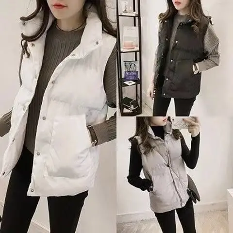 Slim Fit Short Cotton Vest Women's Sleeveless Jacket Autumn Winter New Style Korean Style Commute Style down Filling Vest
Slim Fit Short Cotton Vest Women's Sleeveless Jacket Autumn Winter New Style Korean Style Commute Style down Filling Vest