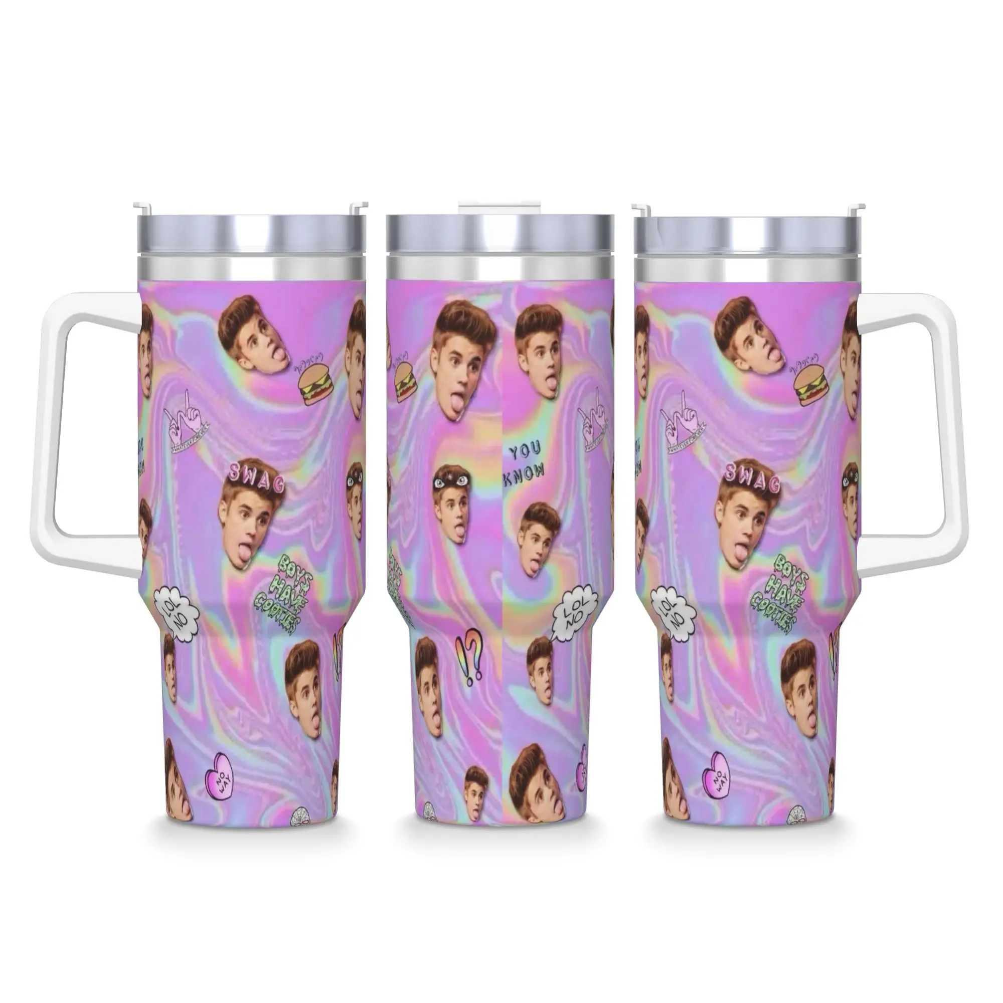 Poplar Singer Justins Biebers Stainless Steel Tumbler Thermal Cups With Straws and Lid 40oz Car Mugs Cold and Hot Water Bottle
Poplar Singer Justins Biebers Stainless Steel Tumbler Thermal Cups With Straws and Lid 40oz Car Mugs Cold and Hot Water Bottle