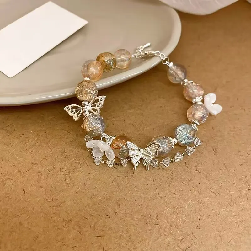 New tassel floral crystal butterfly bracelet, light luxury, exquisite and versatile, women's jewelry
New tassel floral crystal butterfly bracelet, light luxury, exquisite and versatile, women's jewelry