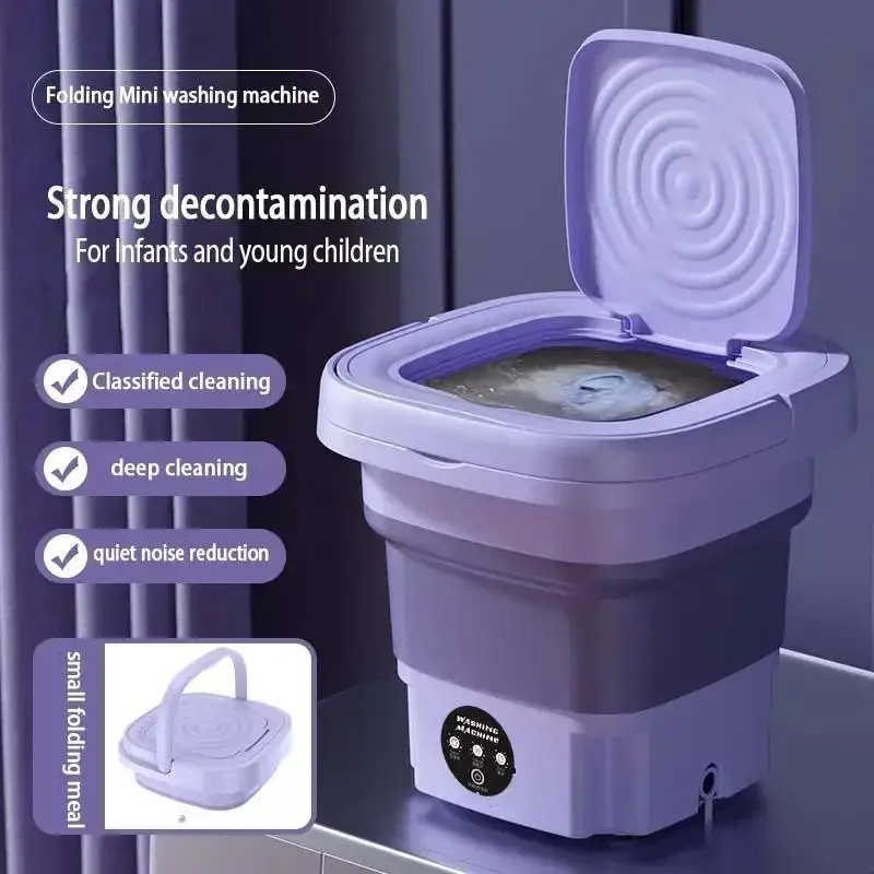 Small household folding washing machine, dormitory underwear and socks mini washing machine, portable washing bucket, trash can
Small household folding washing machine, dormitory underwear and socks mini washing machine, portable washing bucket, trash can