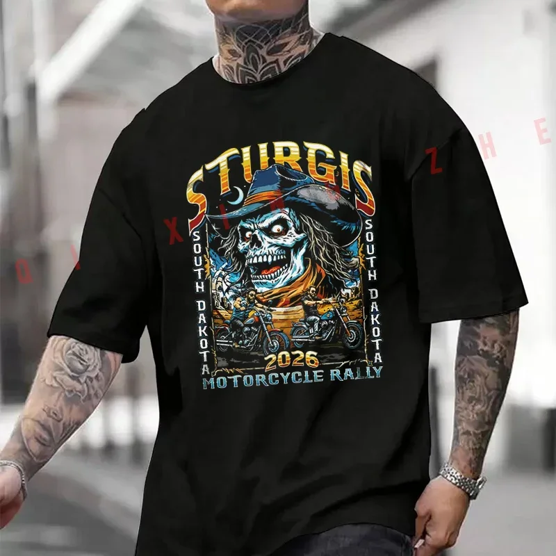 Sturgis 2026 Motorcycle Rally- South Dakota Cowboy Skull & Biker Men's Summer Cotton T-shirt Short Sleeved Casual Round Neck Top
Sturgis 2026 Motorcycle Rally- South Dakota Cowboy Skull & Biker Men's Summer Cotton T-shirt Short Sleeved Casual Round Neck Top