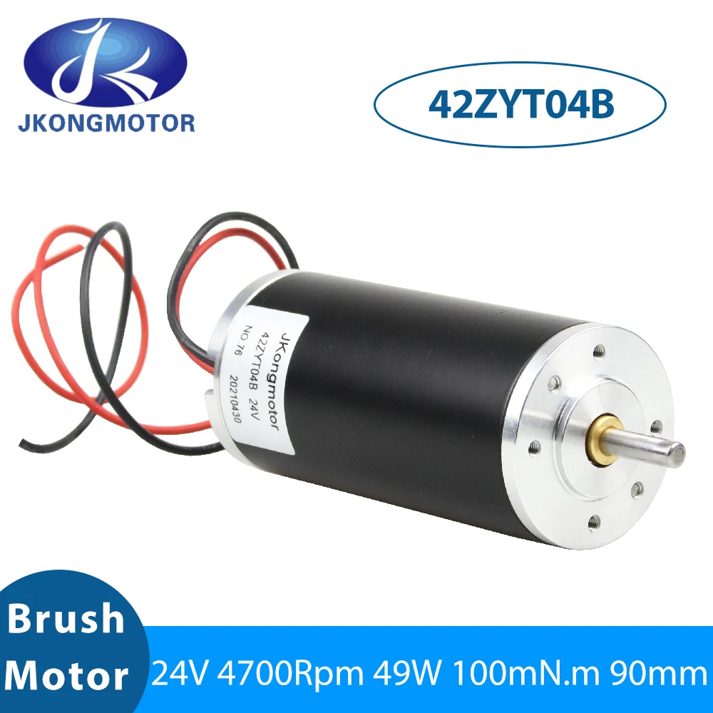 Jkongmotor 42ZYT04B 42ZYT04 24V Brush dc Motor Permanent Magnet DC Motor Brushed Motor 24V 49W 4700Rpm 100mN.m
Jkongmotor 42ZYT04B 42ZYT04 24V Brush dc Motor Permanent Magnet DC Motor Brushed Motor 24V 49W 4700Rpm 100mN.m