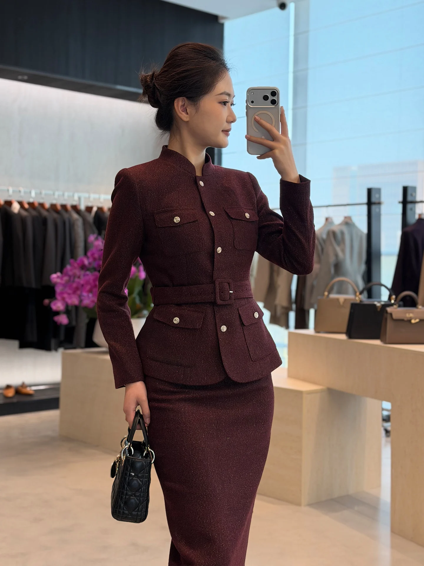 Elegant Winter Red Bordeaux Suit Skirt Set Sister Style Important Occasions Good Looking Commute Long Sleeve Woolen Suit
Elegant Winter Red Bordeaux Suit Skirt Set Sister Style Important Occasions Good Looking Commute Long Sleeve Woolen Suit
