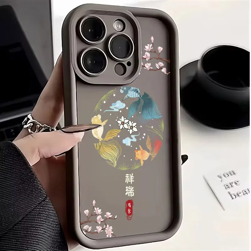 Chinese style koi pattern mobile phone case for iPhone15 Pro Max 14 13 12 11 XS XR X 7 8 Plus SE 2022 shockproof protective case
Chinese style koi pattern mobile phone case for iPhone15 Pro Max 14 13 12 11 XS XR X 7 8 Plus SE 2022 shockproof protective case