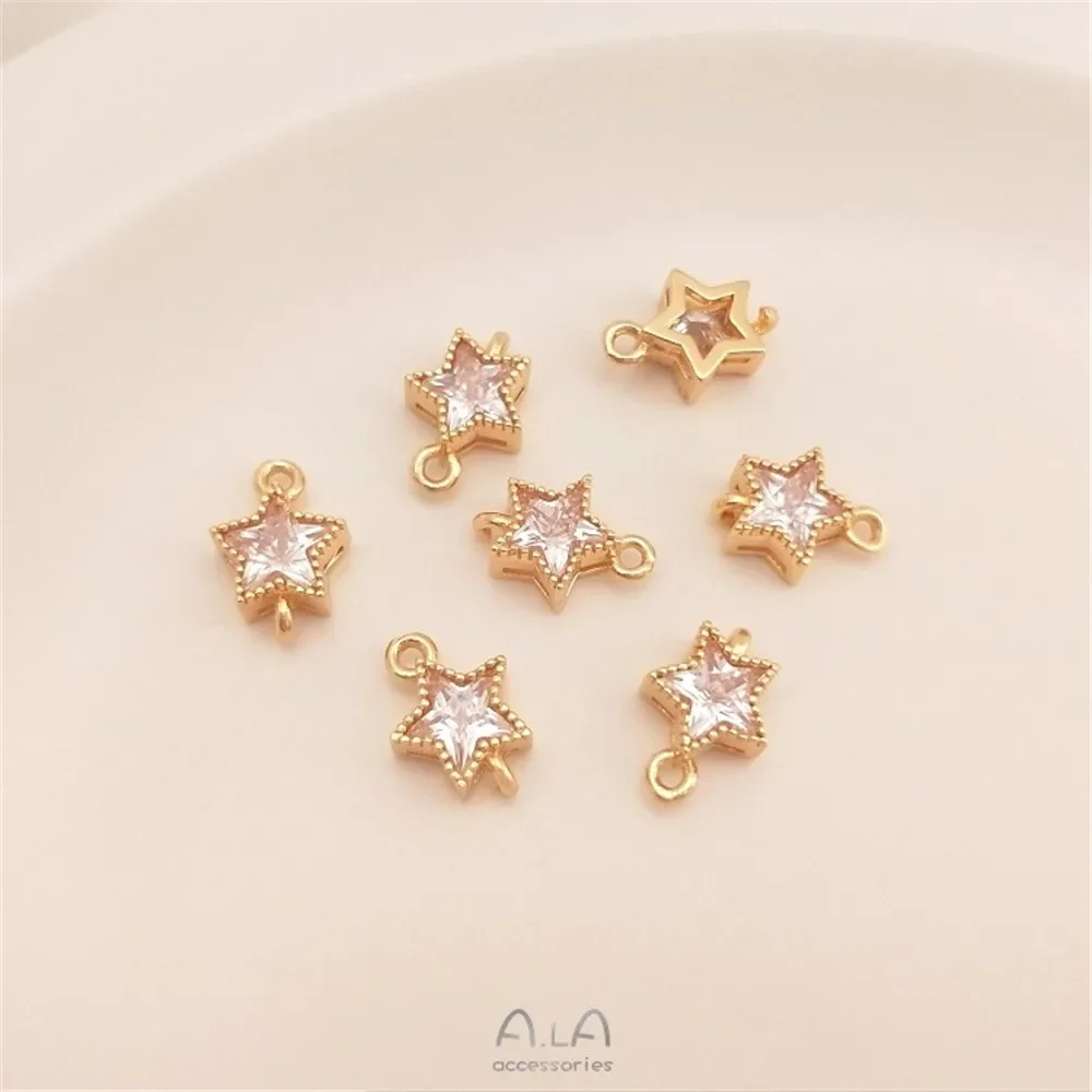 14K Bag Real Gold 3A Pentagram Star Zirconia Pendant DIY Flash Zirconia Double Hanging Single Hanging Ear Jewelry Accessories
14K Bag Real Gold 3A Pentagram Star Zirconia Pendant DIY Flash Zirconia Double Hanging Single Hanging Ear Jewelry Accessories