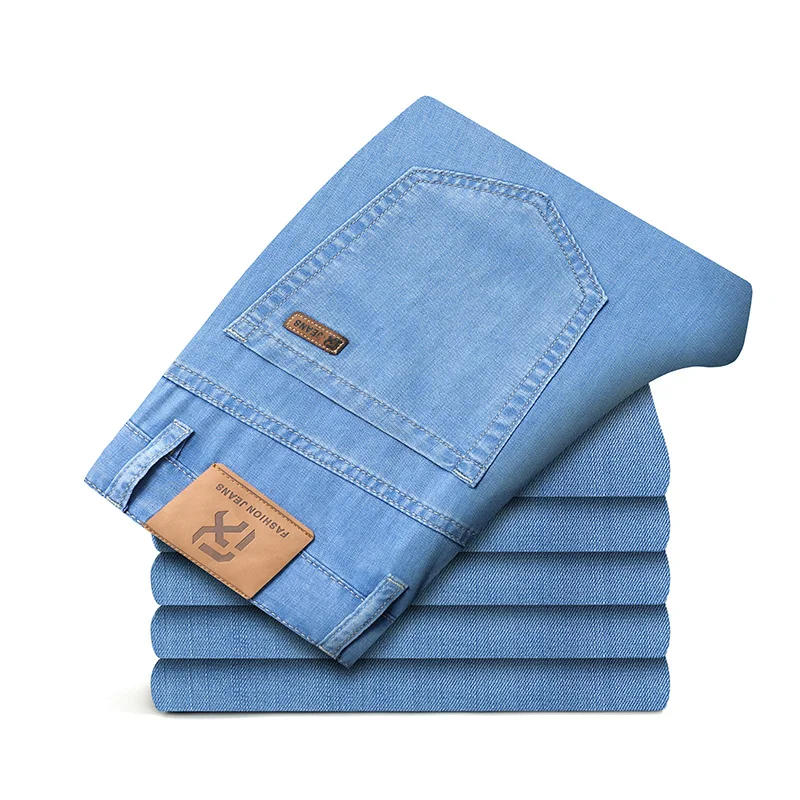 Spring Summer Men's Business Fashion Straight Thin Jeans 2023 New Stretch Casual Light Blue Denim Pants Male Brand Trousers
Spring Summer Men's Business Fashion Straight Thin Jeans 2023 New Stretch Casual Light Blue Denim Pants Male Brand Trousers