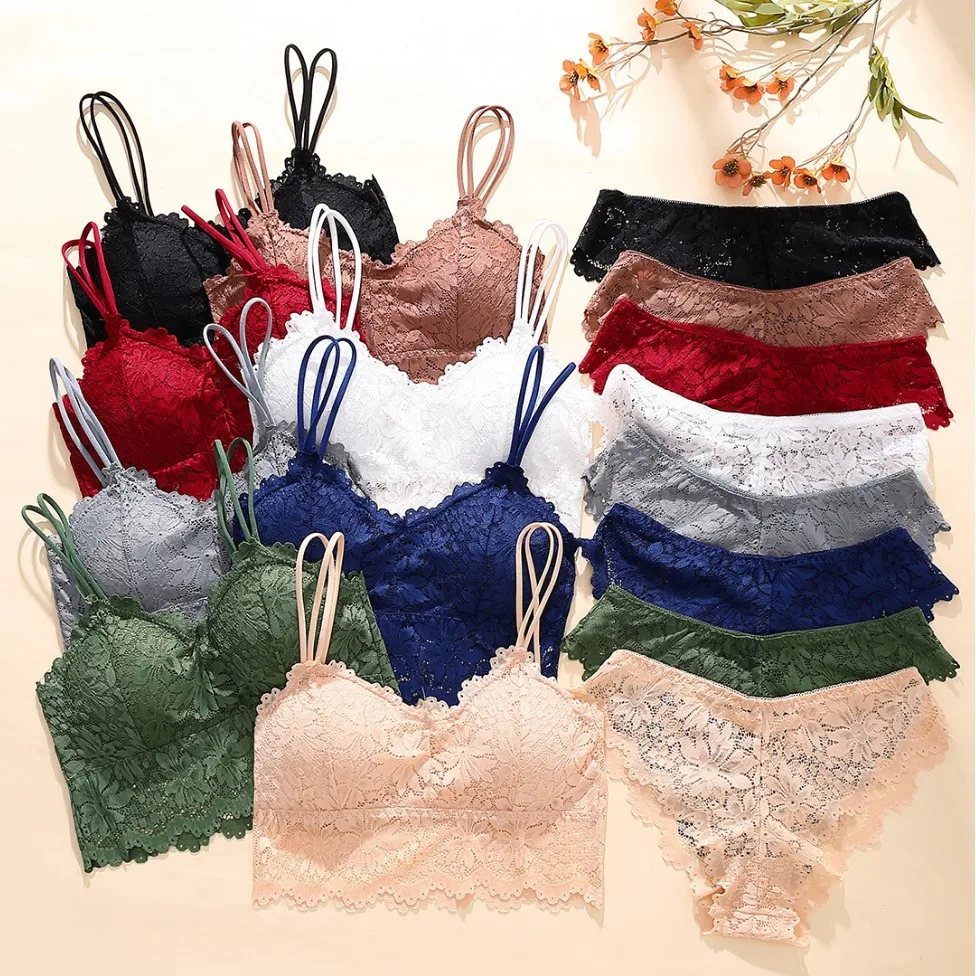 Women Solid Sexy Lace Bra Set No Steel Wireless Beautiful Back Hollow Out Breathable Floral Underwear Plus Panties 2 Pieces Soft
Women Solid Sexy Lace Bra Set No Steel Wireless Beautiful Back Hollow Out Breathable Floral Underwear Plus Panties 2 Pieces Soft