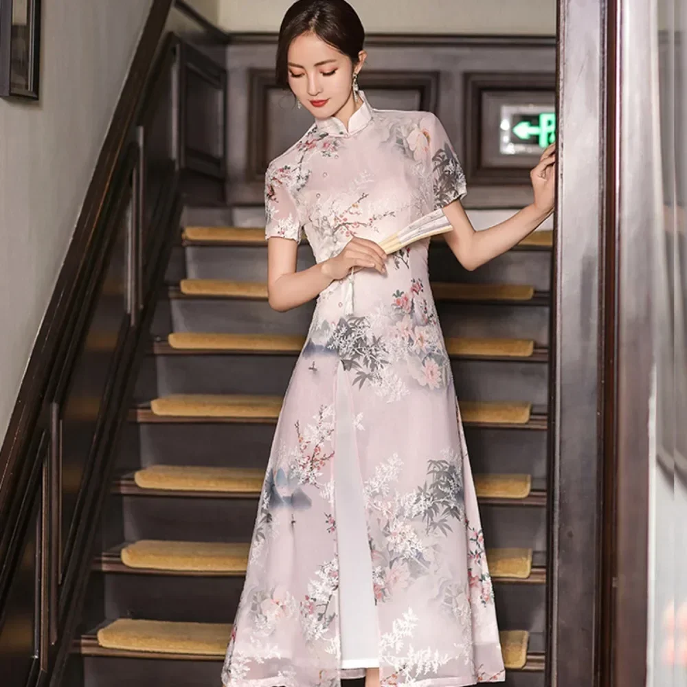 Летнее платье для женщин Qipao, женская одежда, модная уличная одежда, повседневное элегантное платье Cheongsam в китайском стиле в этническом стиле, винтажное платье
Летнее платье для женщин Qipao, женская одежда, модная уличная одежда, повседневное элегантное платье Cheongsam в китайском стиле в этническом стиле, винтажное платье