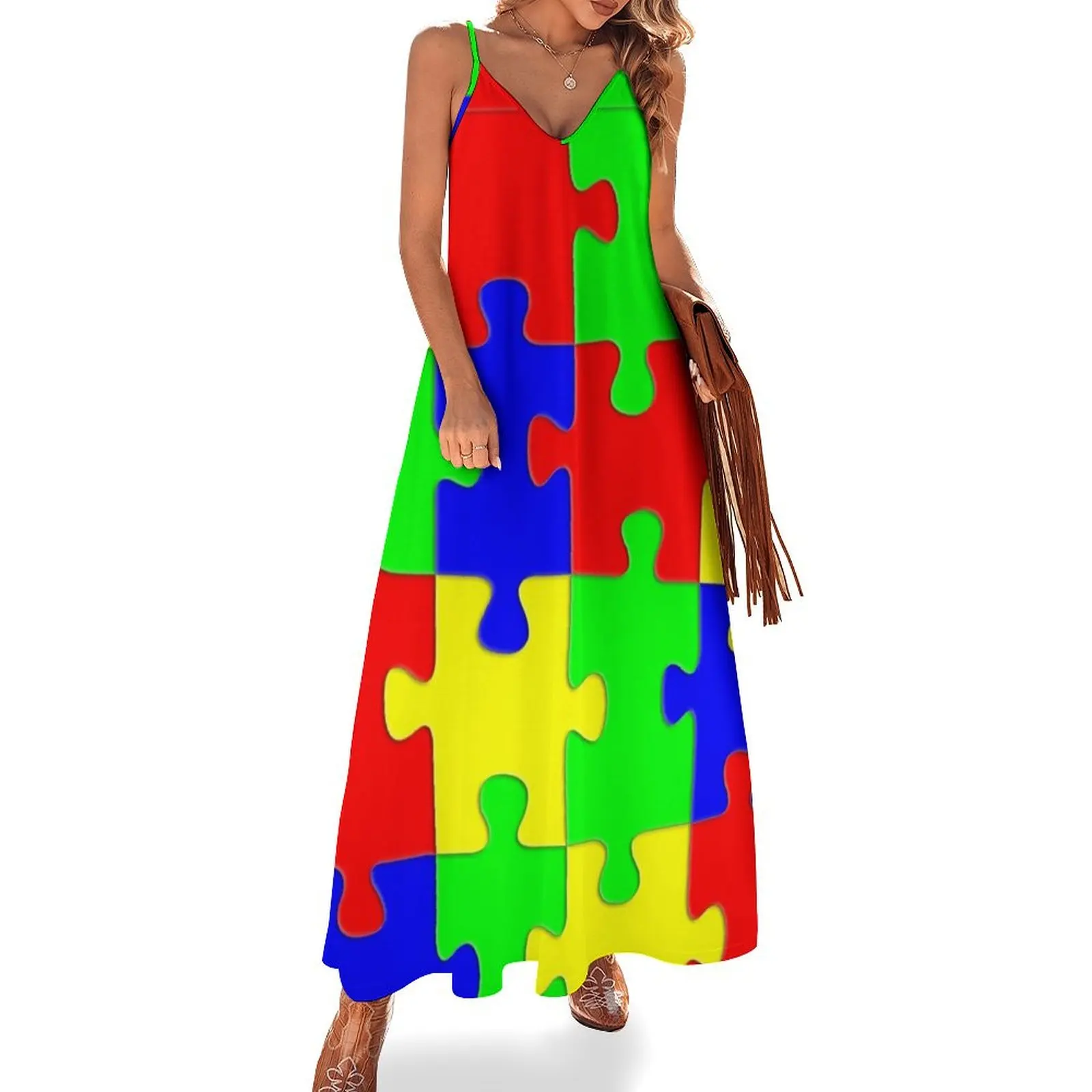 Jigsaw Puzzle Pieces Pattern Sleeveless Dress Aesthetic clothing Women long dress cute dress
Jigsaw Puzzle Pieces Pattern Sleeveless Dress Aesthetic clothing Women long dress cute dress