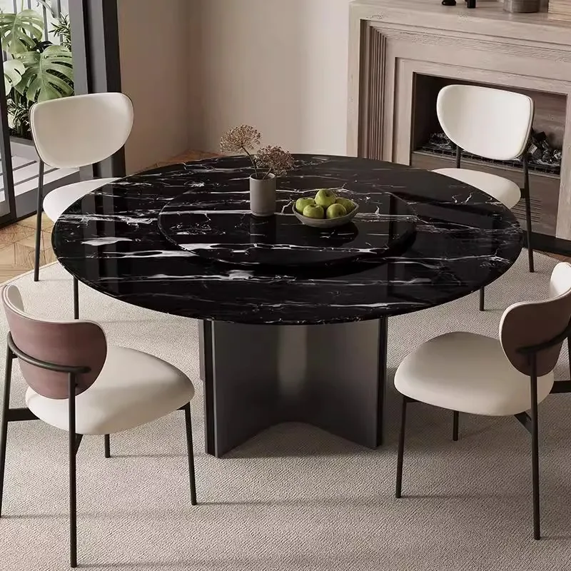 LTT natural marble round dining table Italian light luxury villa modern dining table and chairs
LTT natural marble round dining table Italian light luxury villa modern dining table and chairs