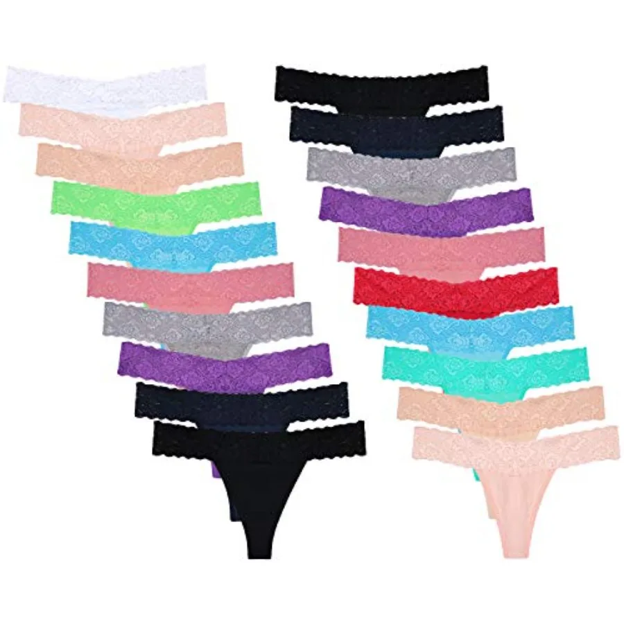 Sunm Boutique Cotton Thongs for Women, Sexy Lace Womens Underwear Pack, Low Rise T-back No Show Ladies Panties
Sunm Boutique Cotton Thongs for Women, Sexy Lace Womens Underwear Pack, Low Rise T-back No Show Ladies Panties