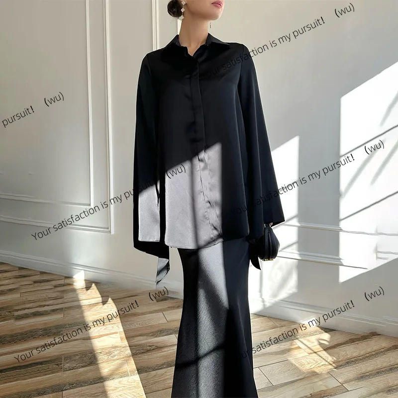 Европейская и американская женская одежда, новая мода и элегантный темперамент, тонкая рубашка, однотонная костюмная юбка
Европейская и американская женская одежда, новая мода и элегантный темперамент, тонкая рубашка, однотонная костюмная юбка