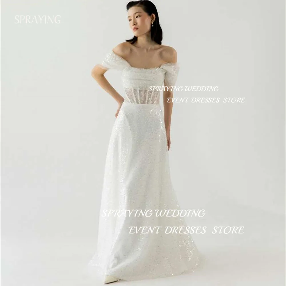 SPRAYING Elegant Beads Sparkly Long Evening Dress Tulle Off the Shoulder Prom Dress Floor-Length Long Formal Party Dresses
SPRAYING Elegant Beads Sparkly Long Evening Dress Tulle Off the Shoulder Prom Dress Floor-Length Long Formal Party Dresses