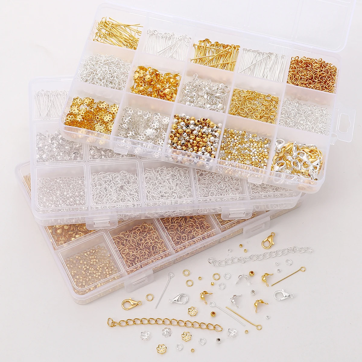 15 Grid Box DIY Metal Accessories Jewelry Making Material Set For Jewelry Making Bracelet Earrings Accessories About 1260pcs
15 Grid Box DIY Metal Accessories Jewelry Making Material Set For Jewelry Making Bracelet Earrings Accessories About 1260pcs