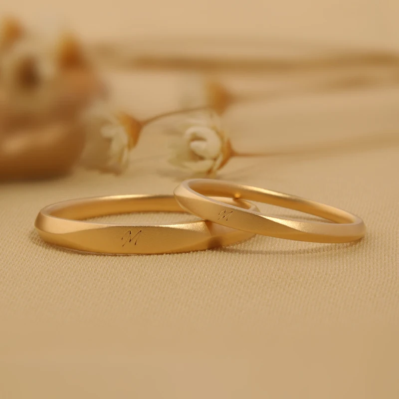AZS Handcrafted Custom Designer Flat Lettering Engraved Gold Plated Silver Rings with Lab Grown Diamonds Valentine Wedding rings
AZS Handcrafted Custom Designer Flat Lettering Engraved Gold Plated Silver Rings with Lab Grown Diamonds Valentine Wedding rings