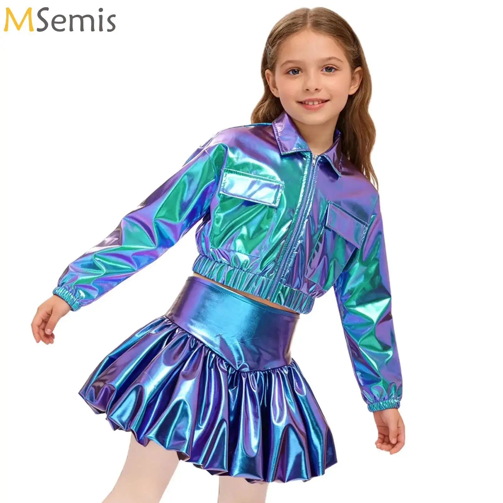 Big Girls Latin Jazz Ballroom Dance Outfit Performance Costume 2pcs Shiny Sequined Crop Tops/Jacket and Skirt Show Dancewear
Big Girls Latin Jazz Ballroom Dance Outfit Performance Costume 2pcs Shiny Sequined Crop Tops/Jacket and Skirt Show Dancewear