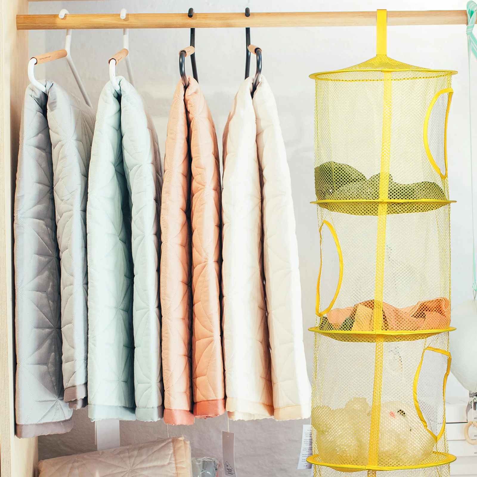 3 Pcs Hanging Clothes Net Drying Basket Storage Hanging Toy Storage Organizer Mesh Toy Hanger Gray Yellow Blue
3 Pcs Hanging Clothes Net Drying Basket Storage Hanging Toy Storage Organizer Mesh Toy Hanger Gray Yellow Blue