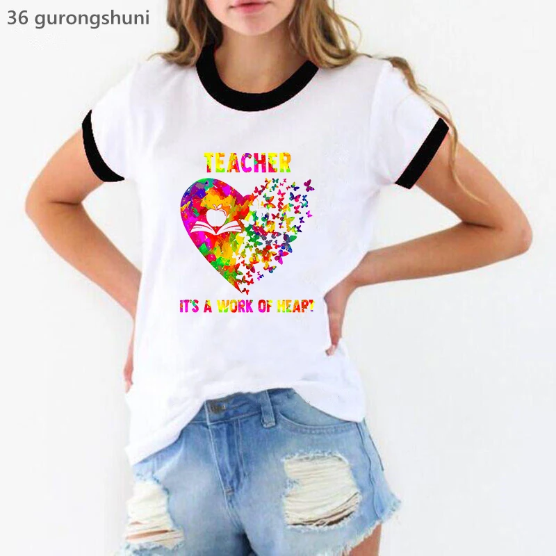 Rainbow Teacher It'S A Work Of Heapt Graphic Print Tshirt Women Summer Short Sleeve T Shirt Femme White Casual T-Shirt Female
Rainbow Teacher It'S A Work Of Heapt Graphic Print Tshirt Women Summer Short Sleeve T Shirt Femme White Casual T-Shirt Female