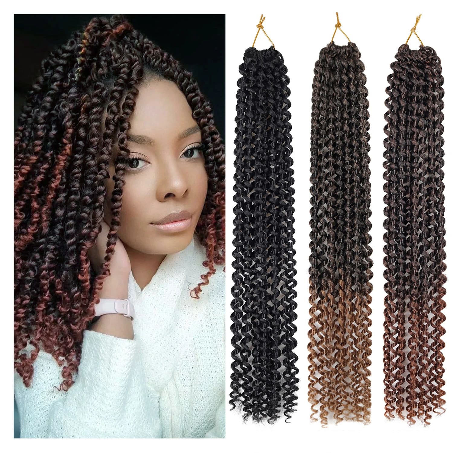 18inch Passion Twist Hair Water Wave Braiding Hair for Butterfly Style Crochet Braids Bohemian Hair Extensions (15 strands/Pack)
18inch Passion Twist Hair Water Wave Braiding Hair for Butterfly Style Crochet Braids Bohemian Hair Extensions (15 strands/Pack)