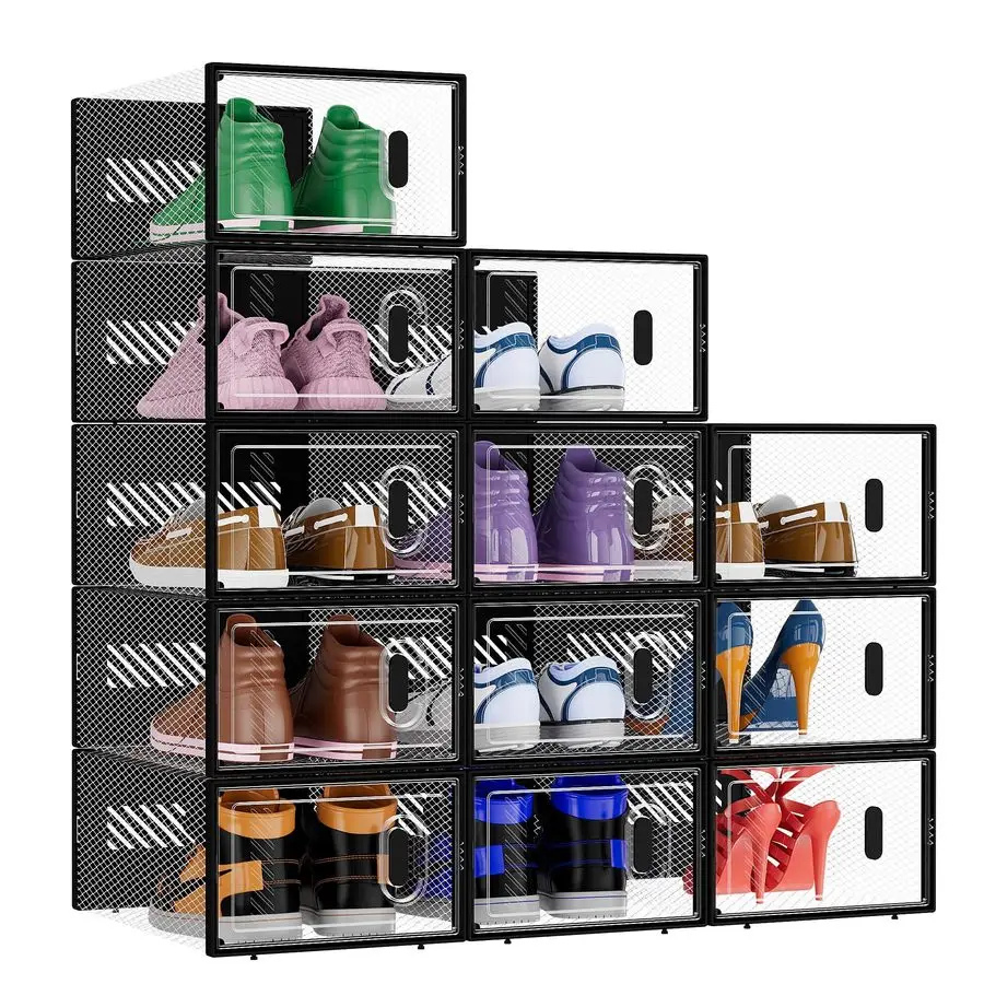 12 Pack Stackable Shoe Storage Boxes Fit Size 9, Thickened Clear Shoe Box Bins with Lids, Plastic Foldable Organizer Sneaker St
12 Pack Stackable Shoe Storage Boxes Fit Size 9, Thickened Clear Shoe Box Bins with Lids, Plastic Foldable Organizer Sneaker St