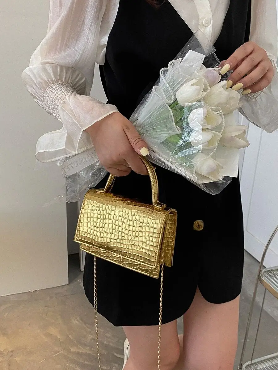 Solid Color, Mini, Fashionable PU, Branded, Elegant, Geometric Pattern Handbag
Solid Color, Mini, Fashionable PU, Branded, Elegant, Geometric Pattern Handbag