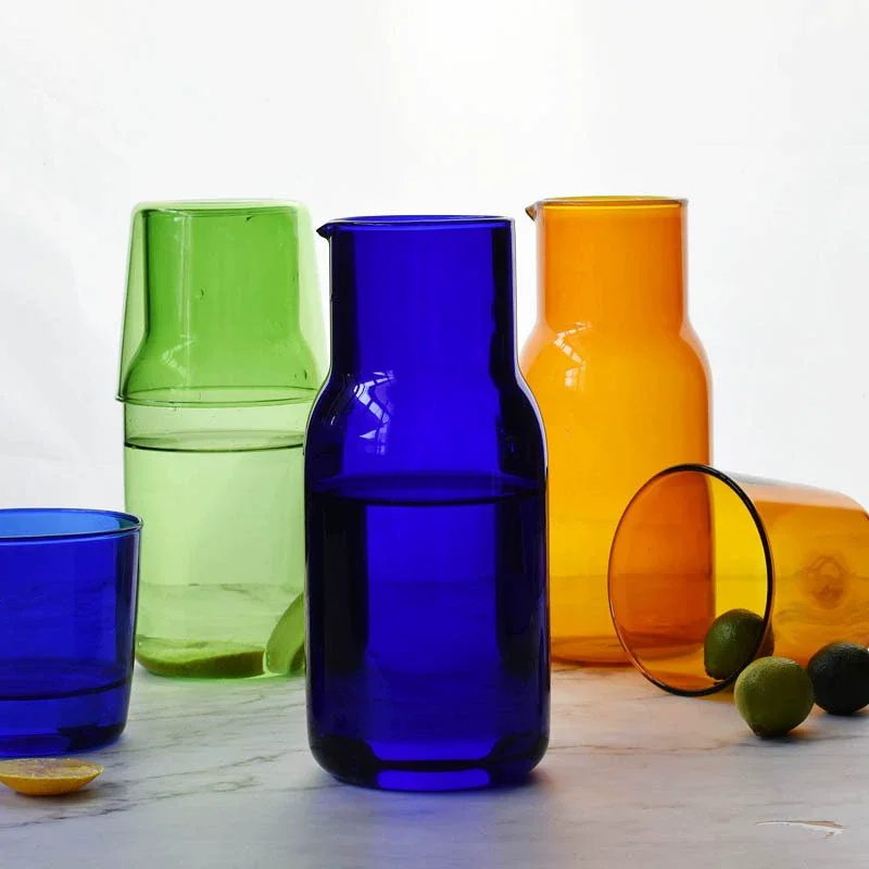 1 Set 550ml Bedside Water Carafe and Glass Set Heat Resistant Blue Amber Teal Grey Colored Glass Pitcher Tumbler for Singles
1 Set 550ml Bedside Water Carafe and Glass Set Heat Resistant Blue Amber Teal Grey Colored Glass Pitcher Tumbler for Singles