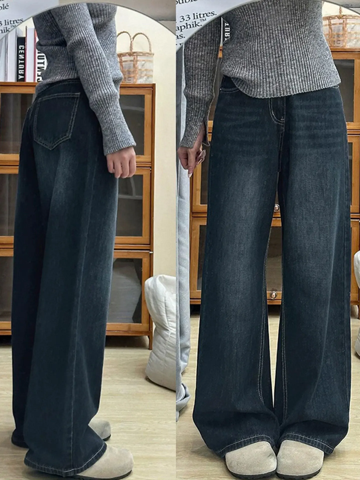 Loose Wide Leg Blue ey Denim Jeans for Women Autumn Winter New Sle Casual High Waist Straight Tube Pants Pear Body ape
Loose Wide Leg Blue ey Denim Jeans for Women Autumn Winter New Sle Casual High Waist Straight Tube Pants Pear Body ape