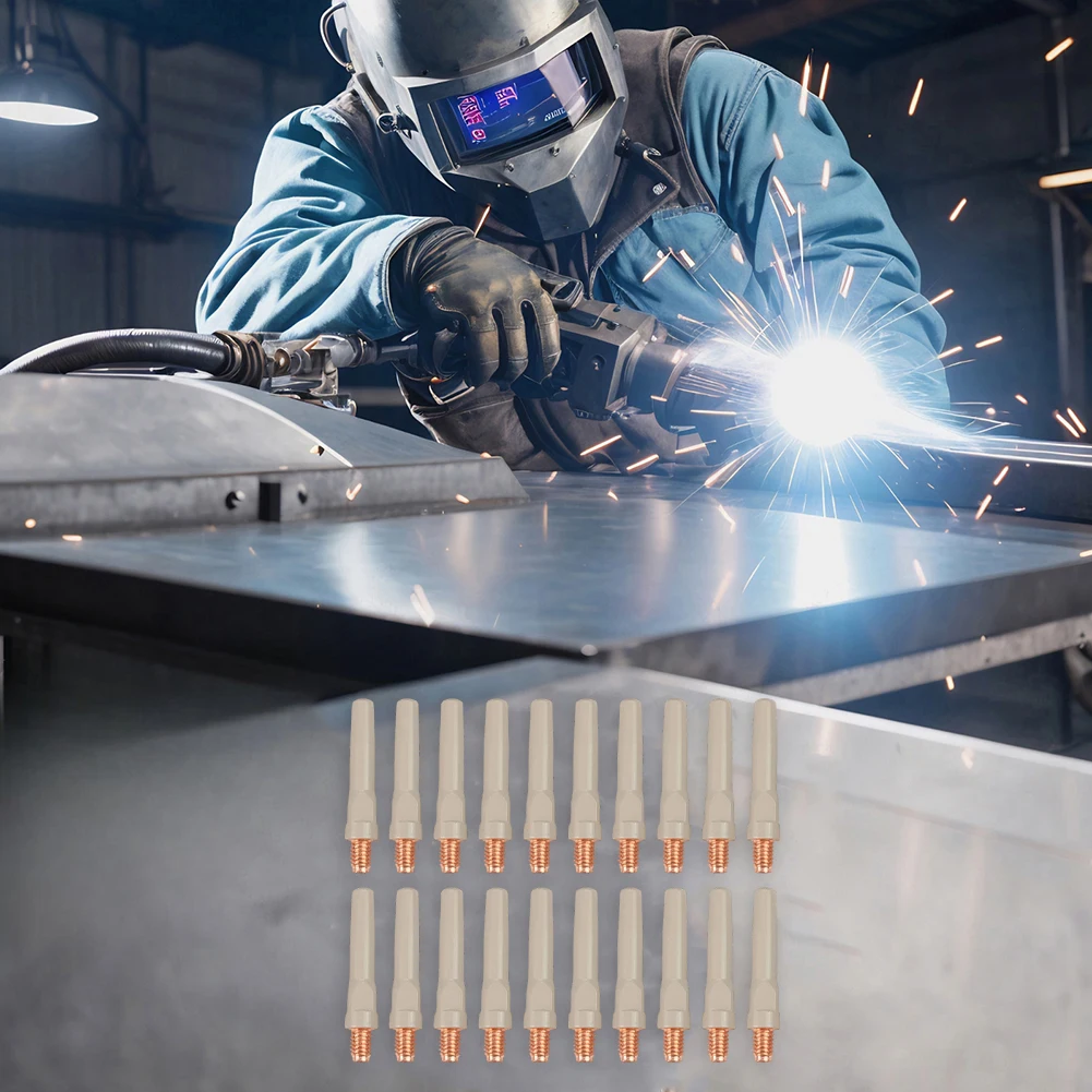 20PCS Welding Tips with Non-Stick Coating for 15AK Welding Torch 45 x 0.8mm Compatible Nozzles for MIG Welding
20PCS Welding Tips with Non-Stick Coating for 15AK Welding Torch 45 x 0.8mm Compatible Nozzles for MIG Welding